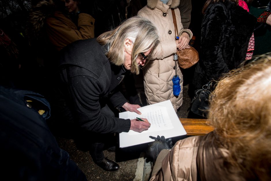 Protestuotojai nori gelbėti Kauko laiptų medžius