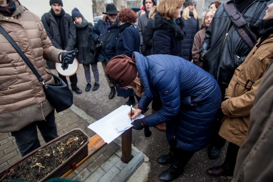 Protestuotojai nori gelbėti Kauko laiptų medžius