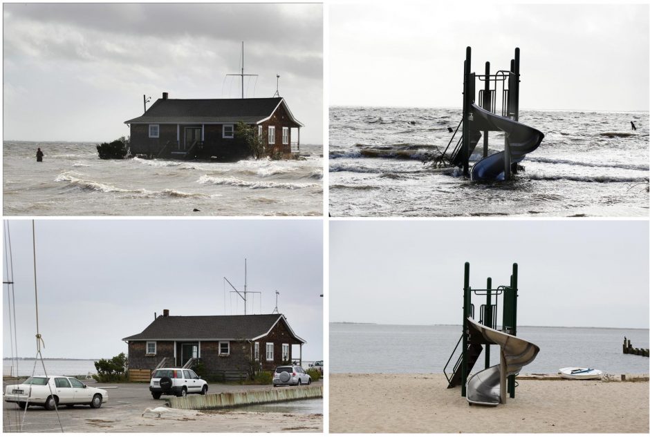 B. Obama pagerbė žuvusiuosius per superaudrą „Sandy“ (vaizdai tada ir dabar)