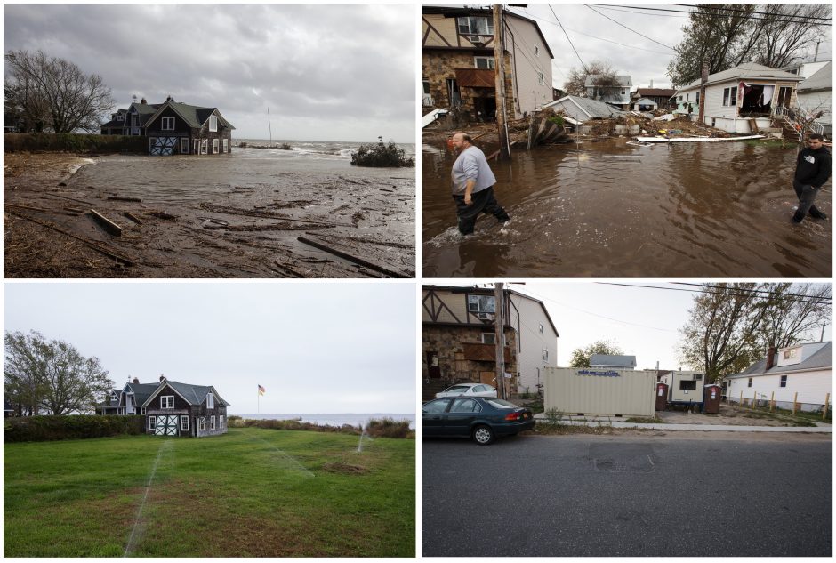 B. Obama pagerbė žuvusiuosius per superaudrą „Sandy“ (vaizdai tada ir dabar)