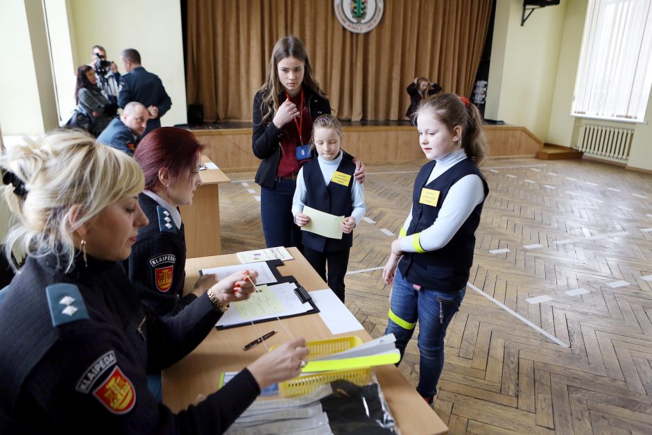 Klaipėdos policininkai vertino vaikų žinias