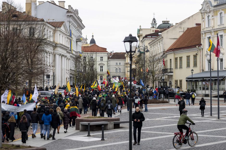 Lietuvos jaunimas Vasario 16-ąją mini eisenoje simboliniu valstybės keliu