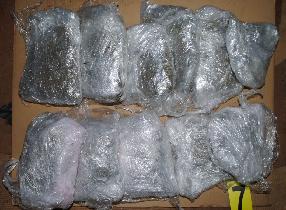 Pasipelnyti iš narkotikų kontrabandos nepavyko: šiauliečiai gabeno dešimt kilogramų marihuanos