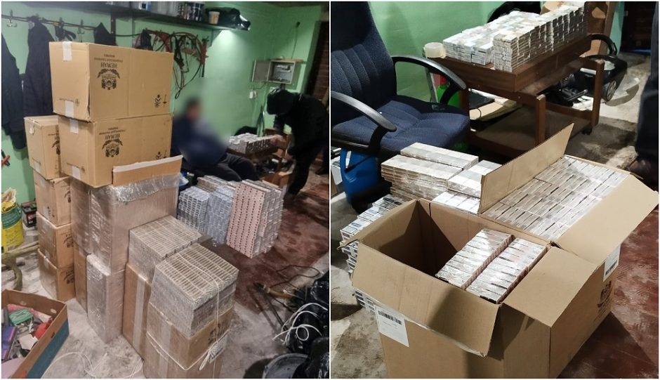 Alytiškio garaže rastas kontrabandos sandėlis: konfiskavo rūkalų už daugiau nei 40 tūkst. eurų