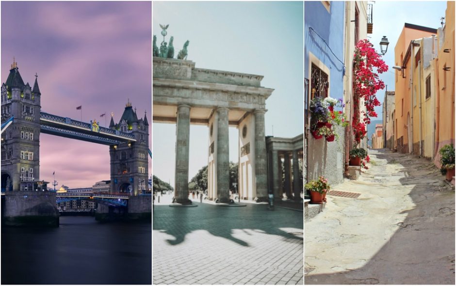 Pažinkite populiariausius Europos miestus naudodamiesi su virtualių kelionių paslauga VIRTRAVEL
