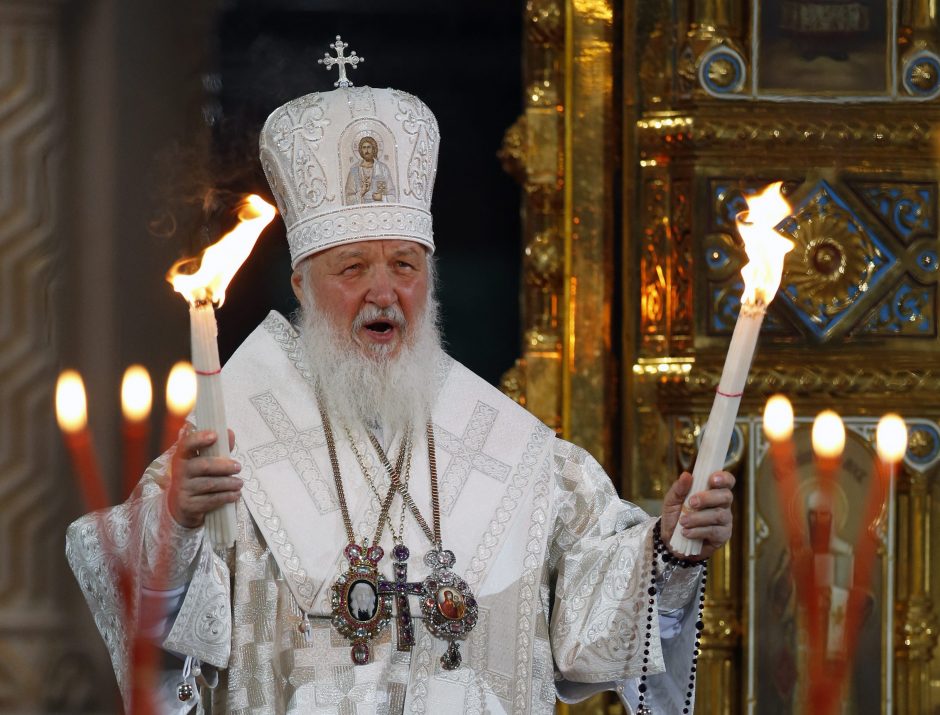 Patriarchas Kirilas per V. Putino inauguraciją parėmė jo karo kursą