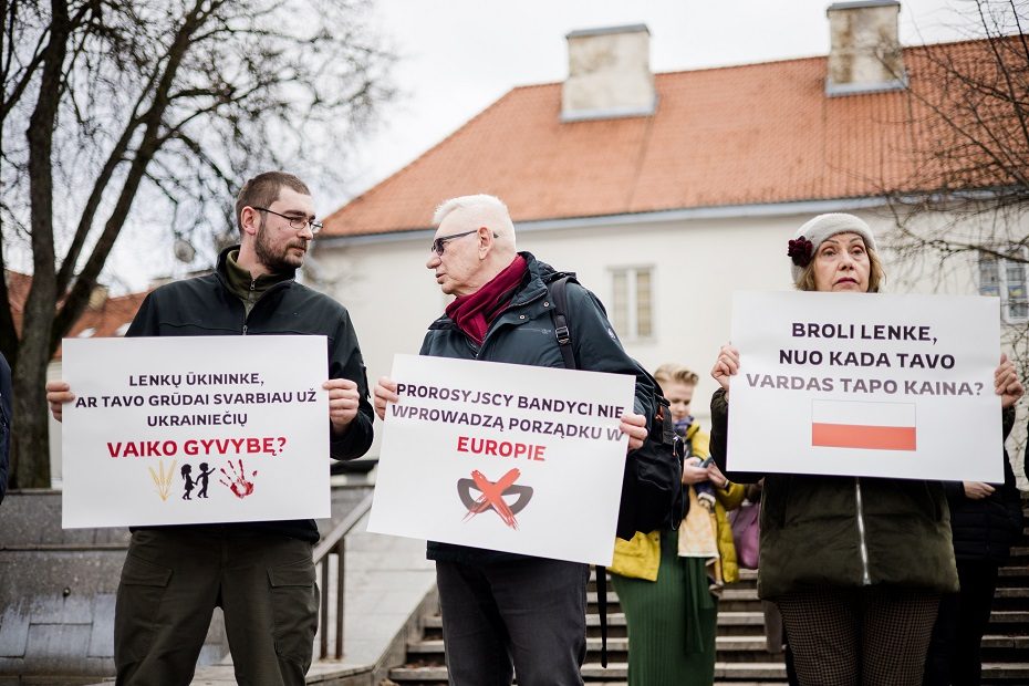 Vilniuje surengtas protestas dėl ūkininkų blokados Lenkijos–Ukrainos pasienyje