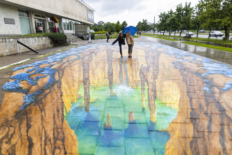 Vilniuje pristatytas didžiausias Lietuvoje 3D piešinys