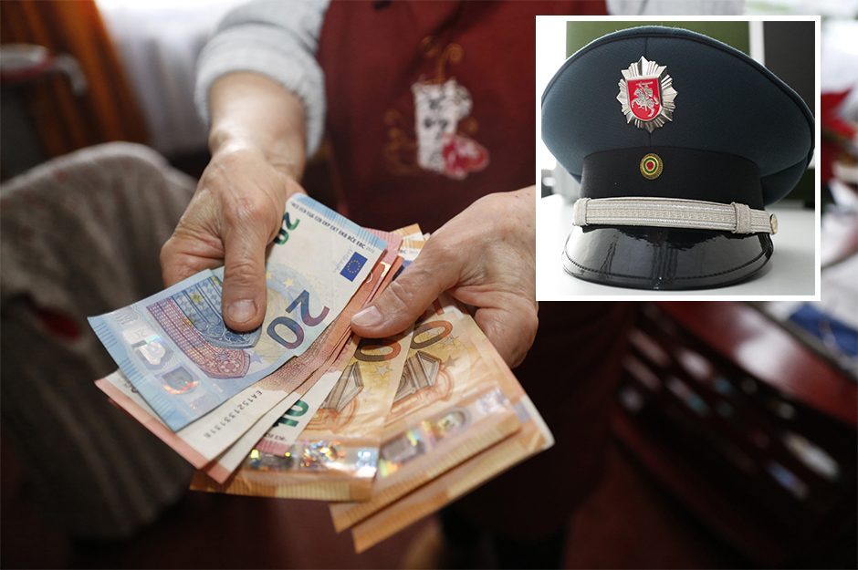 Senolė policininku apsimetusiam sukčiui atidavė 4,5 tūkst. eurų