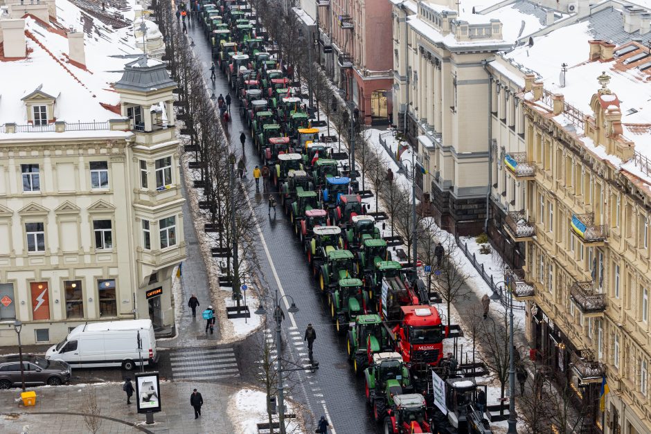 Protestuojantys ūkininkai Vilniuje