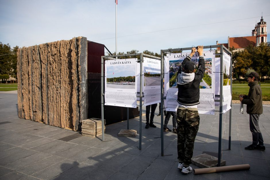 Lukiškių aikštėje iškilo „Laisvės kalvos“ maketas: įvertinkite vaizdą