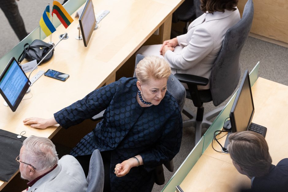 Seimo pirmininkė tikisi, kad konfliktą Seime pavyks išspręsti be prezidento pagalbos