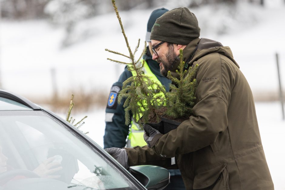 Penktadienį – miškininkų ir policijos akcija: vairuotojams dovanojo eglutes