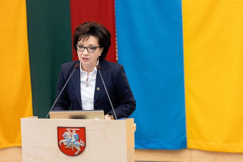 Seimo pirmininkė: vykstant Kremliaus karui prieš Ukrainą svarbiausi – saugumo klausimai