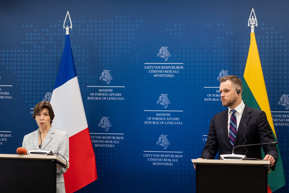 G. Landsbergio ir Prancūzijos ministrės spaudos konferencija