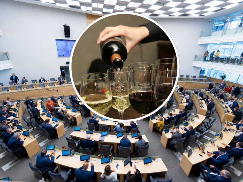 Seime vėl leista prekiauti alkoholiu: politikai negauna maisto, tai bent vyno gaus? 