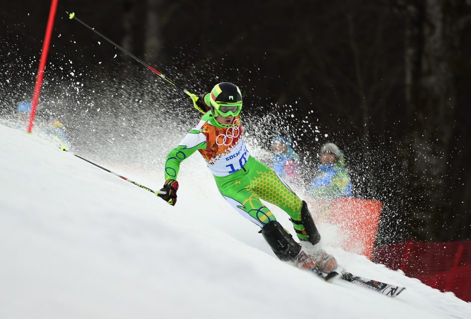 Kalnų slidinėjimo slalomo rungtyje R. Zaveckas nebaigė pirmojo nusileidimo
