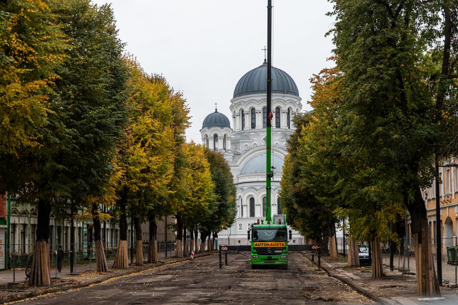 Laisvės alėjoje atsivėrė istorinis grindinys