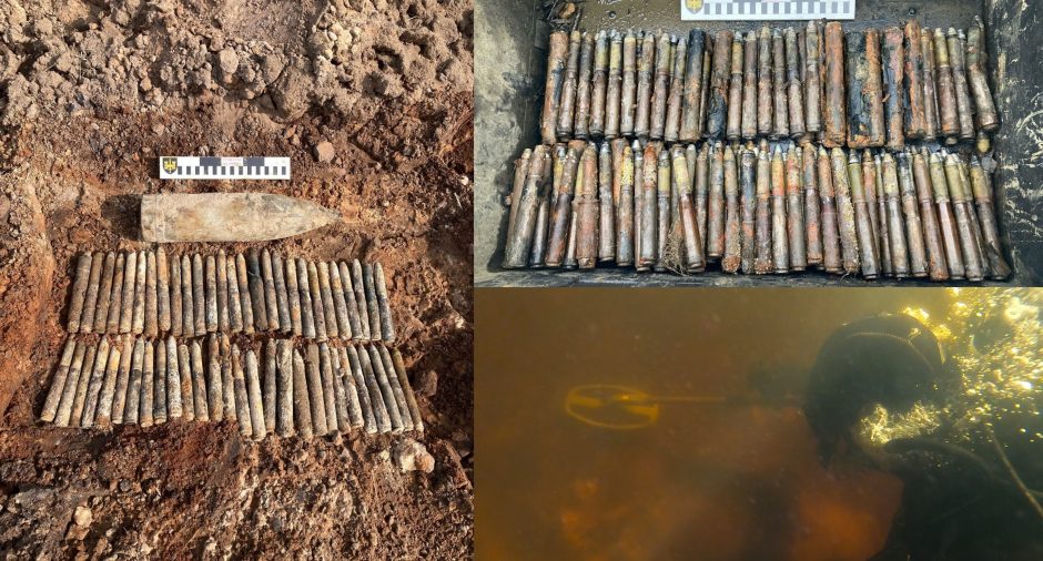 Prie rekonstruojamų Smiltynės perkėlos krantinių vėl rastas gausus sprogmenų arsenalas