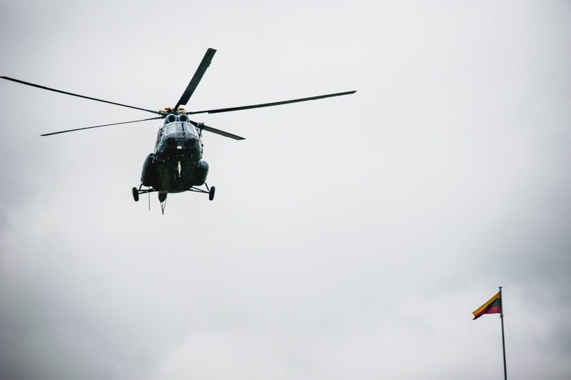 Prie „Žalgirio“ arenos Kaune nusileido du sraigtasparniai