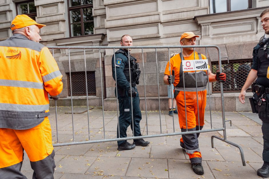 Vilniuje nuimta atminimo lenta K. Škirpai: protestuotojai šaukė – „vatnikai“