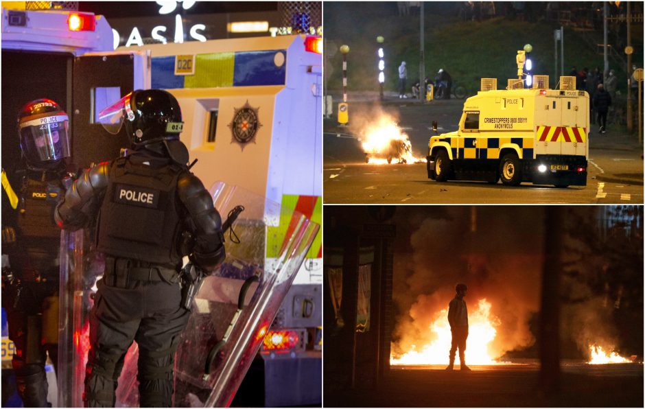 Šiaurės Airijoje – įtampa: policija po naktinių neramumų paragino laikytis rimties