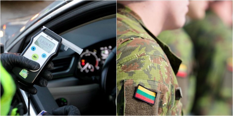 Vilniuje naktį sulaikytas automobilį vairavęs neblaivus Lietuvos kariuomenės karys
