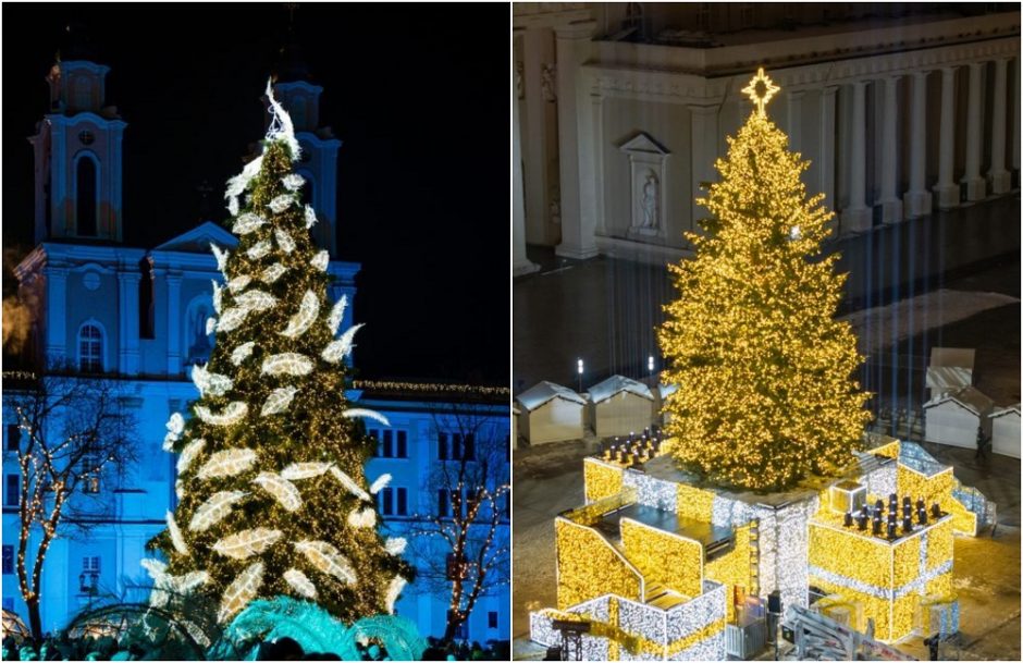 Kuri Kalėdų eglė šiemet pelnė jūsų simpatiją – Kauno ar Vilniaus?