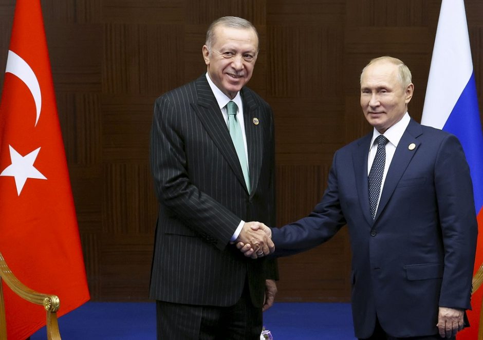 R. T. Erdoganas per susitikimą su V. Putinu gynė ryšius su Rusija