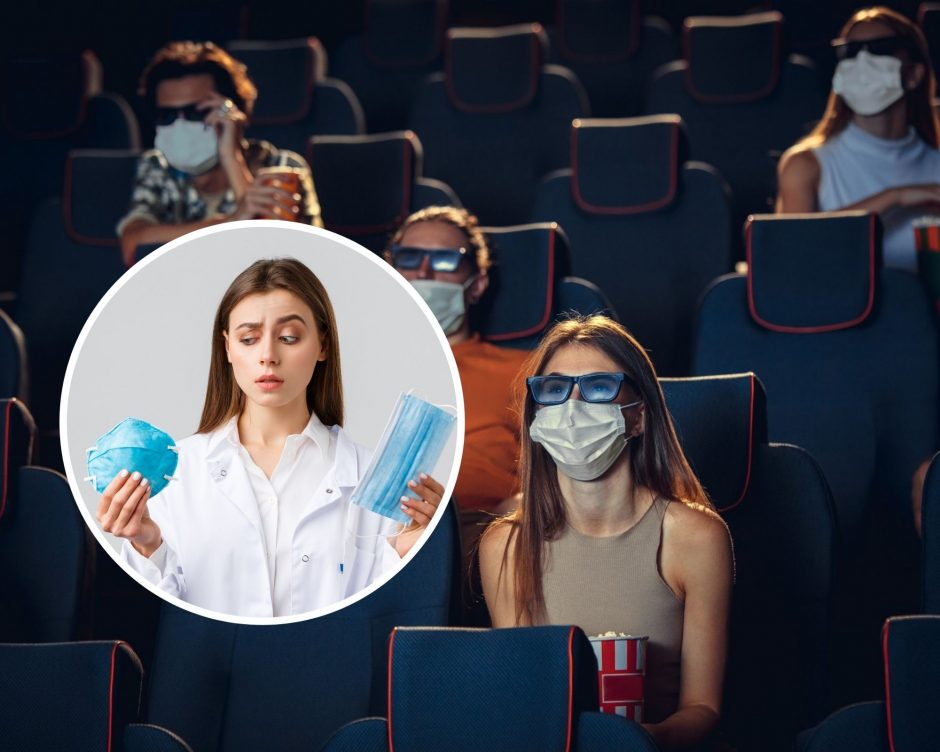 Papiktino reikalavimas dėvėti respiratorius kino teatre: ačiū Dievui, kad ne dujokaukės