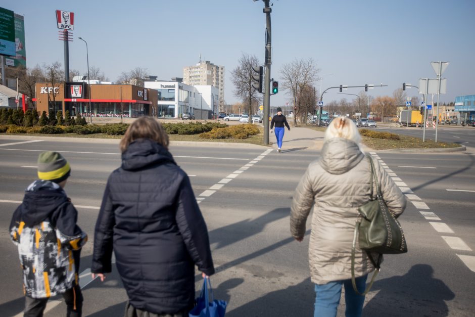 Pavasario šaukliai: judrioje Kauno sankryžoje jau džiugina krokai