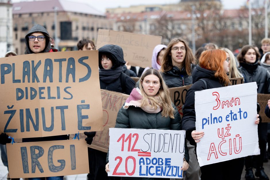 Vilniuje, Kaune ir Klaipėdoje – studentų eisenos: siekia atkreipti dėmesį į problemas