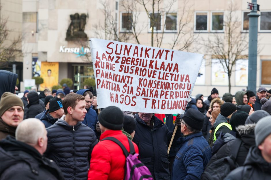 Po K. Navicko pasisakymo žemdirbiai ėmė skanduoti: „Gėda! Gėda!“