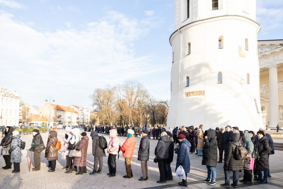 Katedros aikštėje dovanojamos eglių ir pušų šakos