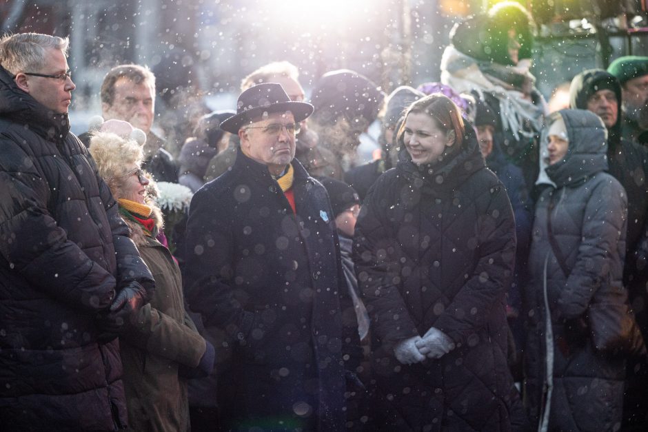 Atminimo laužų uždegimo ceremonija prie Vilniaus televizijos bokšto