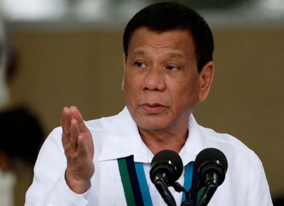 Filipinų prezidentas R. Duterte žada po rinkimų trauktis iš politikos