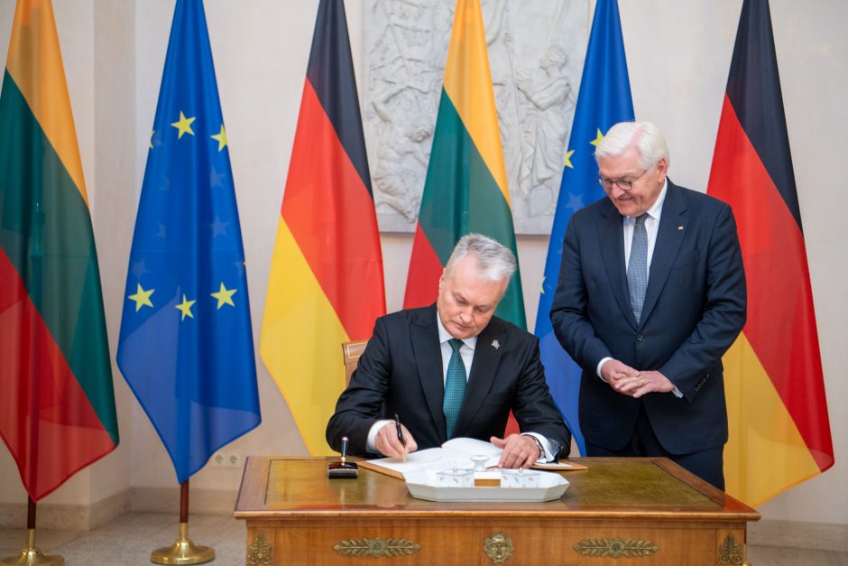 G. Nausėda su Vokietijos prezidentu aptarė saugumą, brigados dislokavimą Lietuvoje