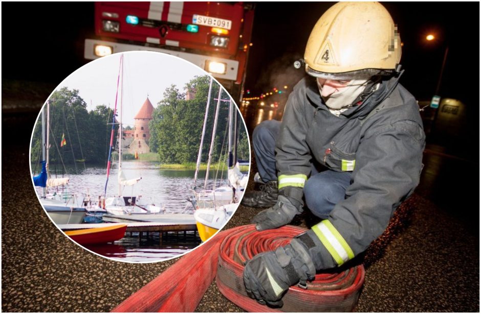 Trakuose kilo gaisras: dega „Žalgirio“ jachtklubas
