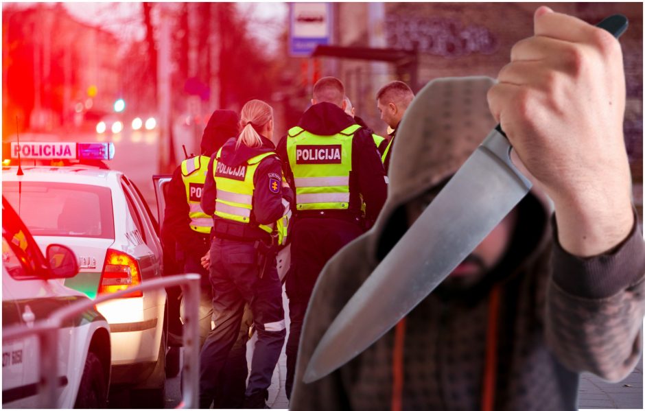 Incidentai Vilniaus apskrityje: du vyrai sulaikyti už grasinimus peiliu