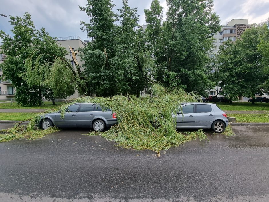 Kontrastai Kaune: vienur – svilinanti kaitra, kitur – skęstančios gatvės ir lūžtantys medžiai