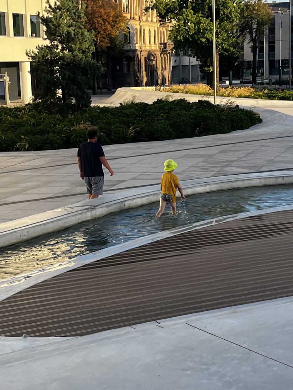 Sunerimo dėl vaikų: fontanuose maudosi nuogi, o tėvai juos fotografuoja