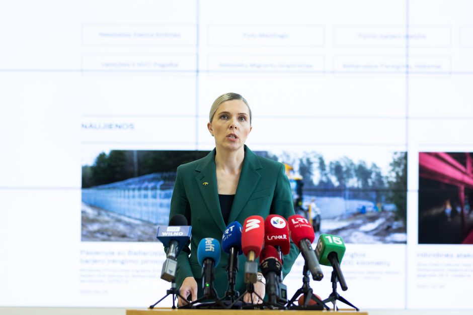 Ministrė: kol Baltarusijos režimas atakuos, tol tęsime neteisėtų migrantų neįleidimo politiką