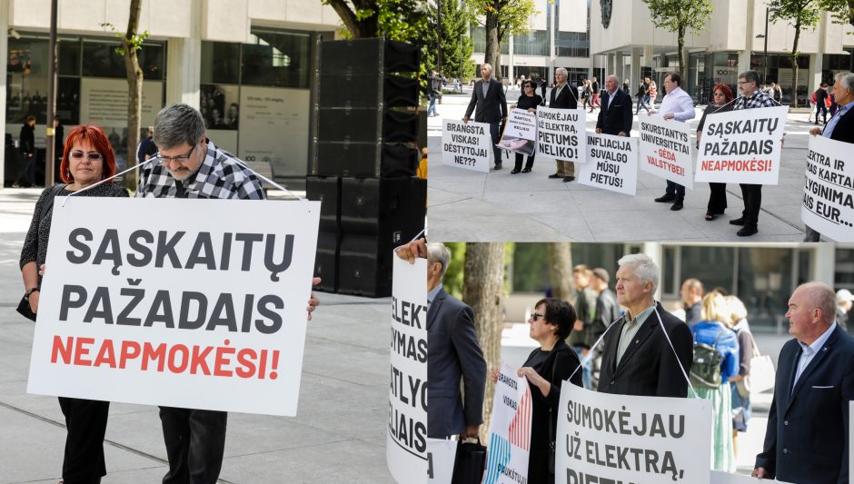 Šventines studentų eitynes palydėjo protestas: „Skurstantys universitetai – gėda valstybei“