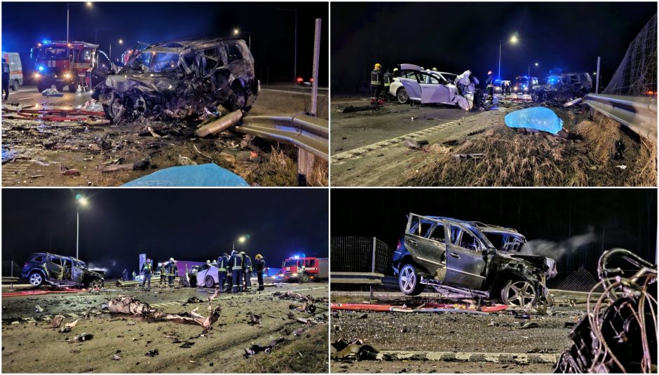 Kraupi avarija Kaune: prieš eismą lėkęs „Mercedes-Benz“ rėžėsi į BMW, yra žuvusiųjų (vaizdo įrašai)