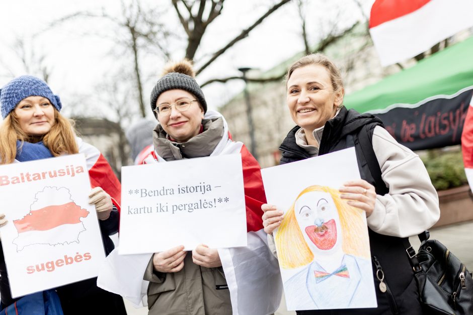 Lietuvoje gyvenančių baltarusių protesto akcija „Lukašenką – į smulkintuvą“