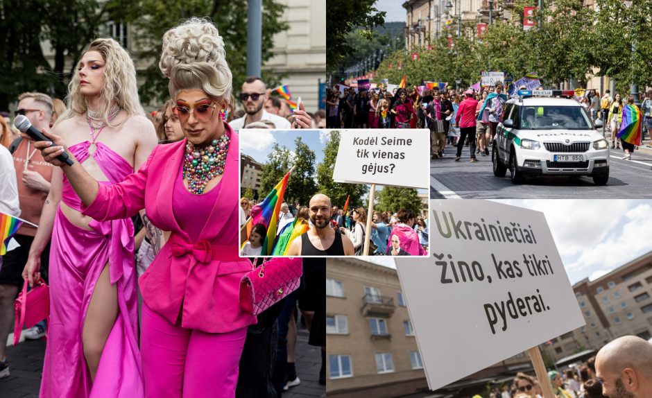 „Vilnius Pride“ eitynėse – tūkstančiai žmonių: protestavusiam Celofanui – T. V. Raskevičiaus bučinys