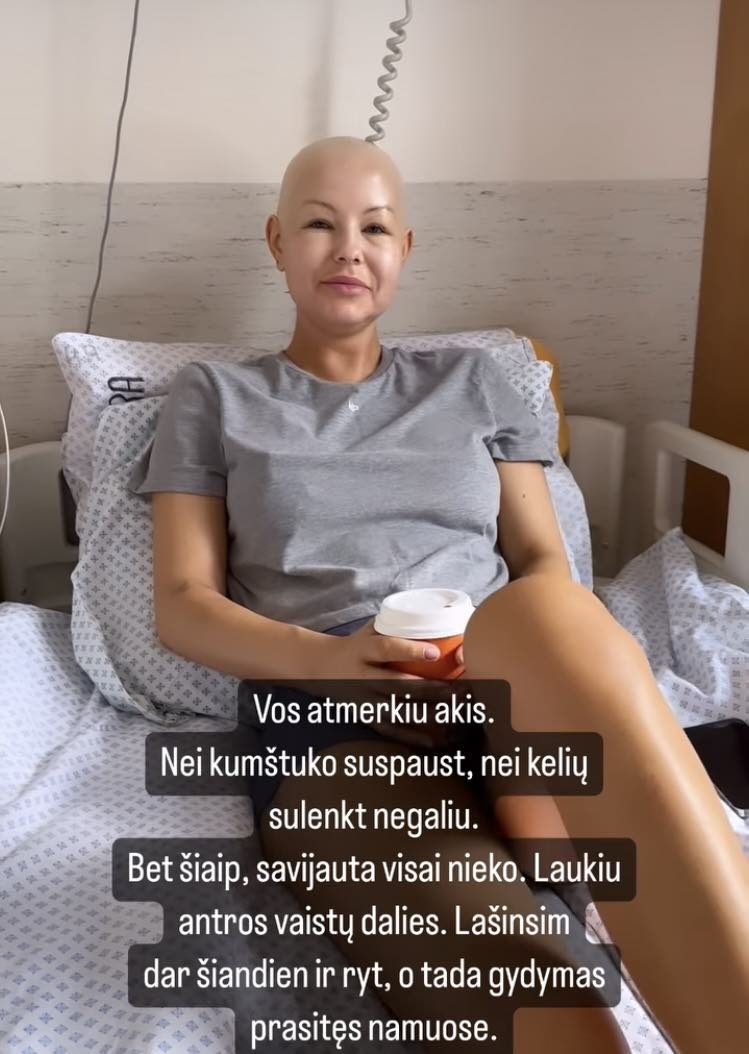 Po trečio chemoterapijos kurso I. Burlinskaitė grįžo namo: pranešė, kaip jaučiasi