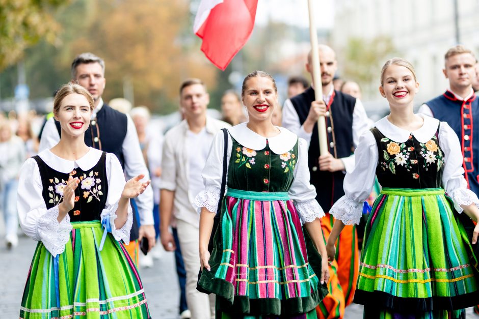 Teatrališka romų eisena su žirgais