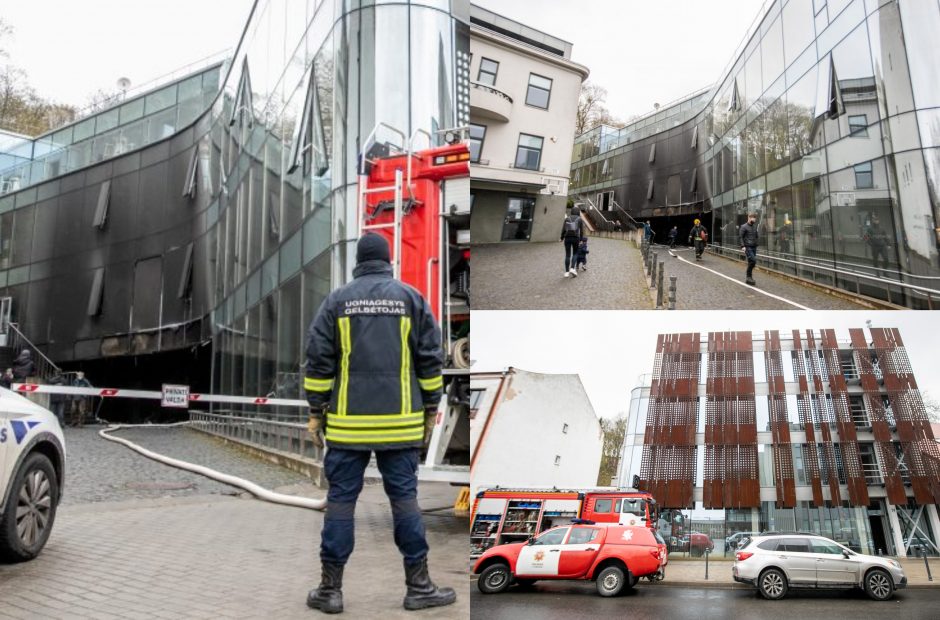 Neeilinis gaisras pačiame Kauno centre: ką užfiksavo vaizdo kameros