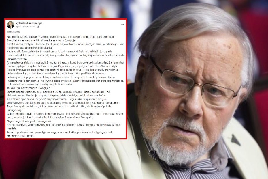 V. Landsbergis: kol neįsakėt žmogėdrai „stop“, atrodot juokingi storuliai ir nieko daugiau!